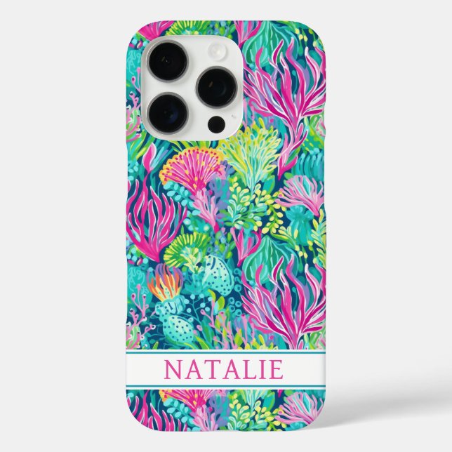 Colourful Coral Reef Monogrammed  Case-Mate iPhone Case (Back)