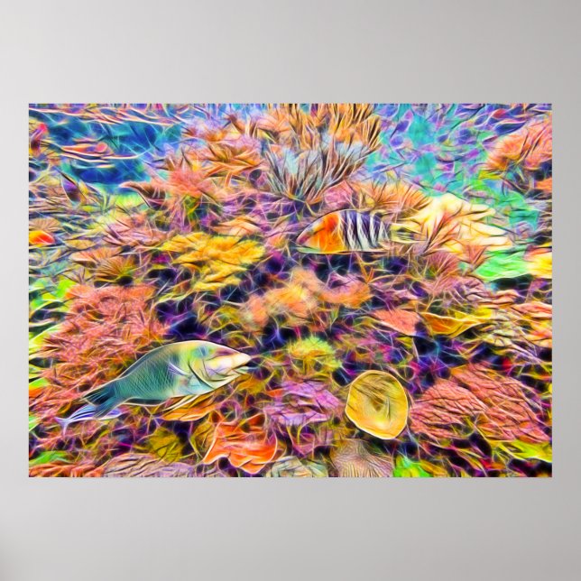 Colourful Coral Reef Print (Front)