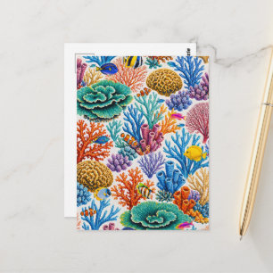 Colourful Coral Reef Tropical Fish Postcard