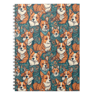Colourful Corgi Dog Pattern - Perfect for Dog Love Notebook