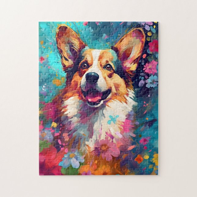 Colourful Corgi Jigsaw Puzzle (Vertical)