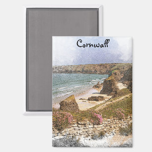 Colourful Cornwall England Coastal Scenery Magnet