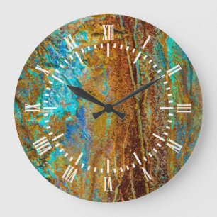 Colourful Corrosion Large Clock