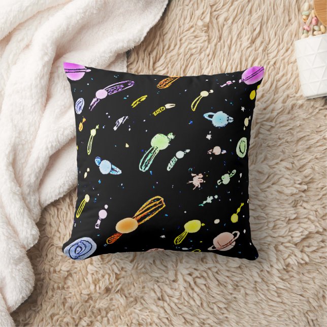 Colourful Cosmic Celestial Splendour Pattern Cushion (Blanket)