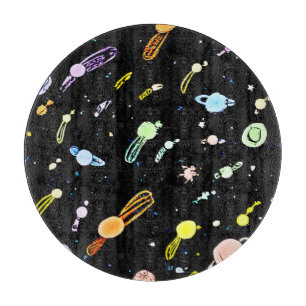Colourful Cosmic Celestial Splendour Pattern Cutting Board