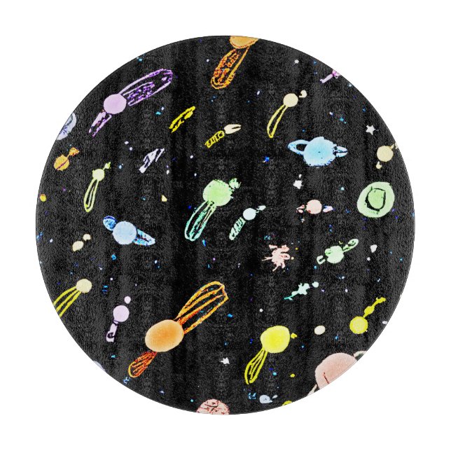 Colourful Cosmic Celestial Splendour Pattern Cutting Board (Front)