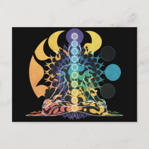 Colourful Cosmic Chakra Meditation Spiritual Energ Postcard