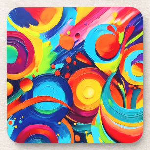 Colourful Cosmic Chaos Painting Coaster