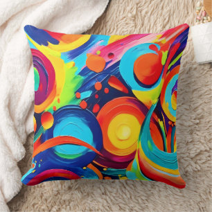 Colourful Cosmic Chaos Painting Cushion