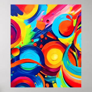 Colourful Cosmic Chaos Painting  Poster