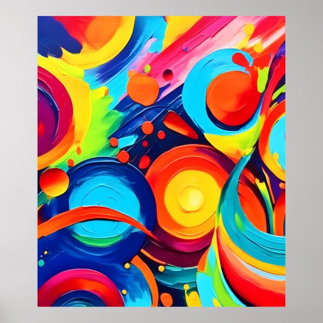 Colourful Cosmic Chaos Painting  Poster (Front)