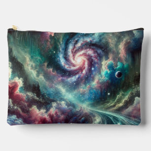 Colourful Cosmic Galaxy Spiral Nebula and Stars Accessory Pouch