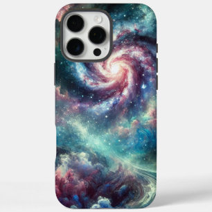 Colourful Cosmic Galaxy Spiral Nebula and Stars iPhone 16 Pro Max Case