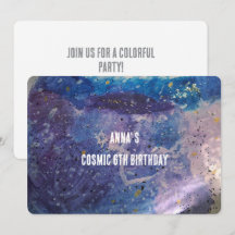 Colourful Cosmic Galaxy Watercolor Birthday