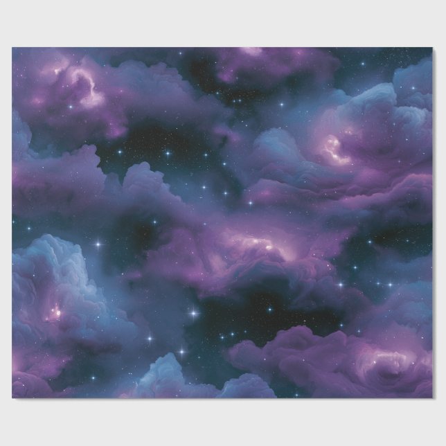 Colourful Cosmic Nebula Wrapping Paper (Flat)