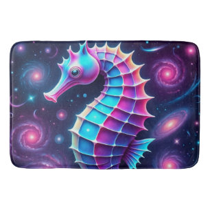 Colourful Cosmic Seahorse Bath Mat