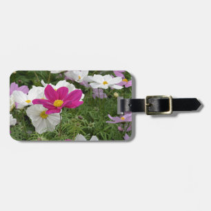 Colourful cosmos flower garden luggage tag