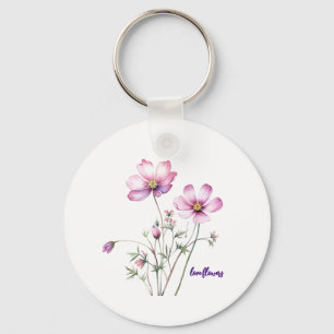 Colourful cosmos flowers, Colourful Blooms Key Ring