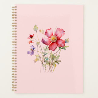 Colourful cosmos flowers planner