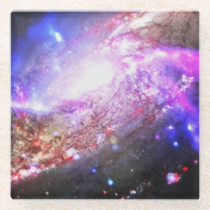 Colourful Cosmos Glass Coaster
