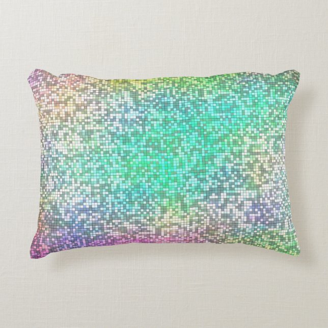 Colourful Cosmos Tile Mosaic Decorative Cushion (Front)