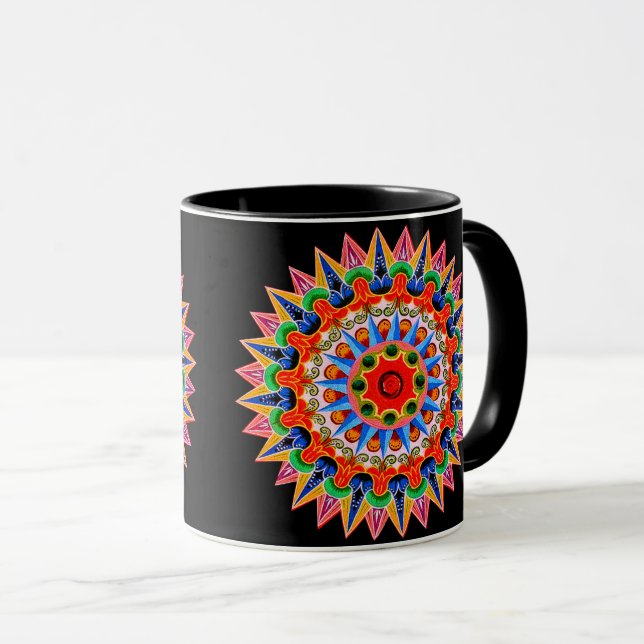 Colourful Costa Rica Folklore Design Mug (Front Right)