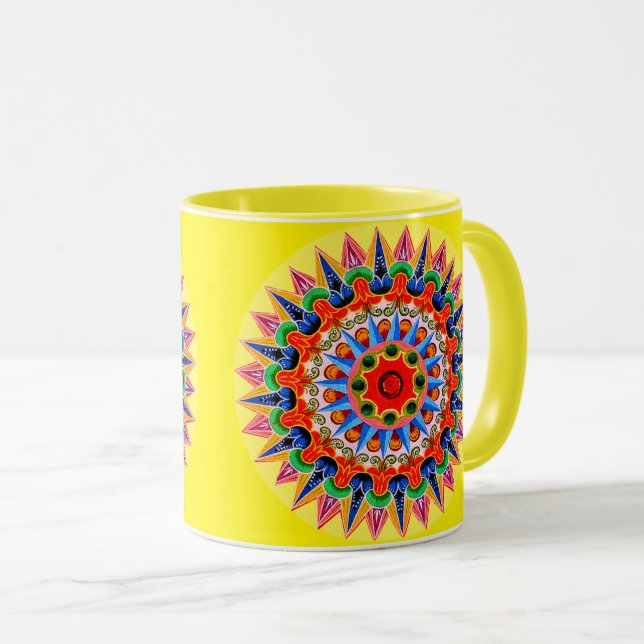 Colourful Costa Rica Folklore Design Mug (Front Right)