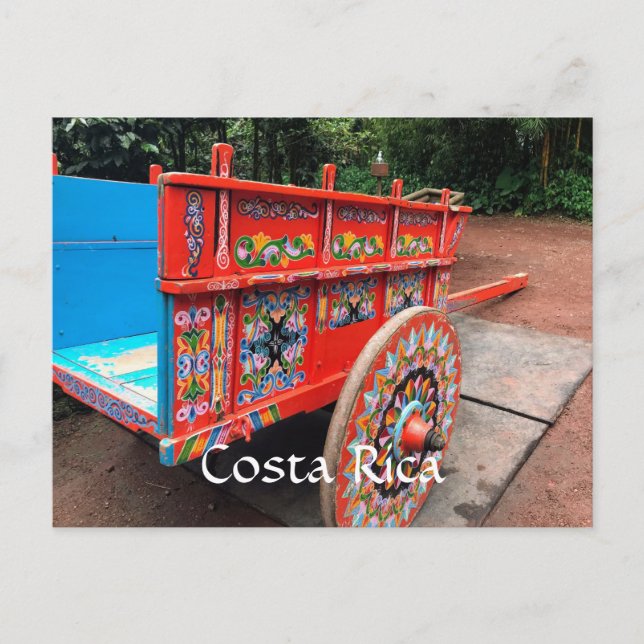 Colourful Costa Rica Oxcart Postcard (Front)