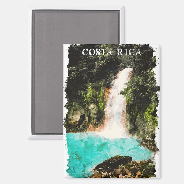Colourful Costa Rica Watercolor Nature Magnet (Front/Back)