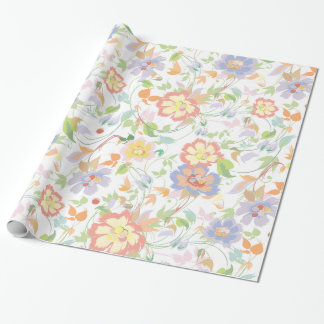 Colourful Cottage Allover Floral Pattern Wrapping Paper