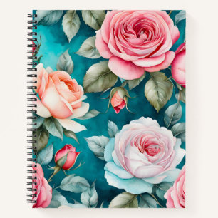 Colourful Cottage Garden Flowers Spiral Notebook
