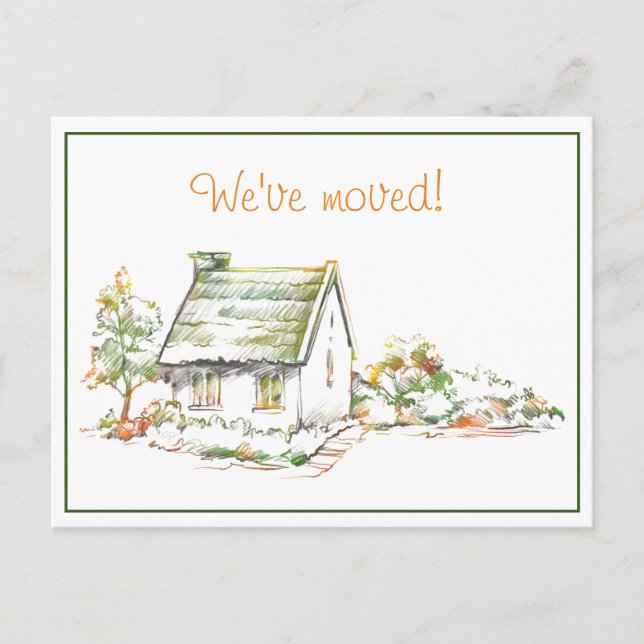Colourful Cottage New Address Announcement Postcar (Front)
