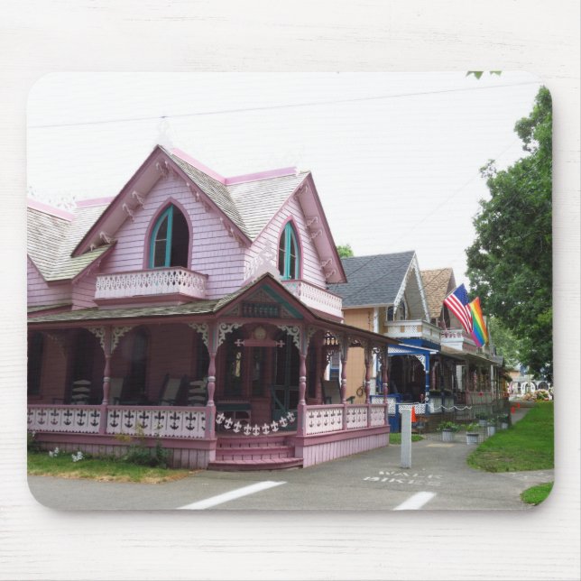Colourful Cottages with Flags - Martha's Vineyard Mouse Pad (Front)