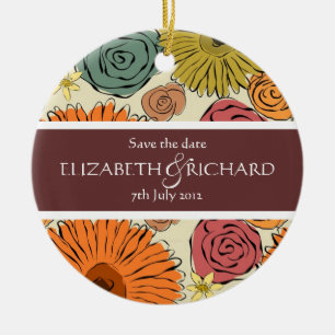 Colourful country flowers and leaves Ornament