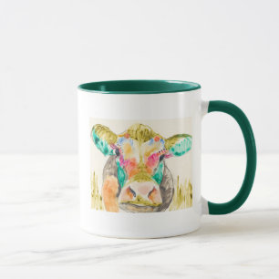 Colourful Cow Design Mug