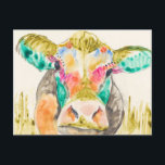 Colourful Cow Design Postcard<br><div class="desc">Colourful Cow Design. Artist: Jennifer Goldberger. Image ID: 109109GG.</div>