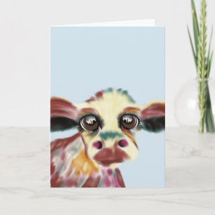Colourful Cow Greeting Card