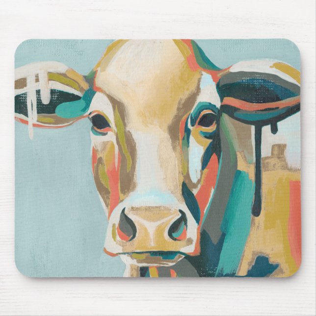 Colourful Cow Mouse Pad (Front)