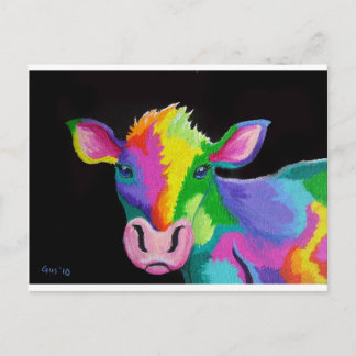Colourful Cow Postcard