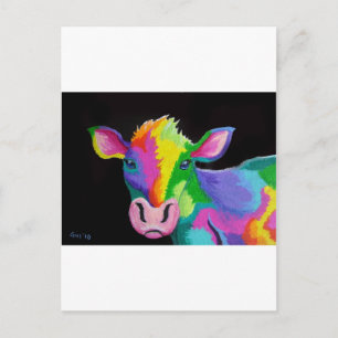 Colourful Cow Postcard