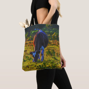 Colourful Cow Texas Art Farm Tote Bag