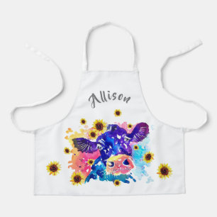 Colourful Cow with Sunflower Kids Personalised Apr Apron