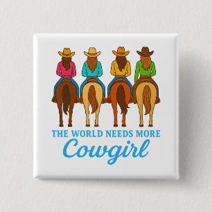 Colourful Cowgirls Western Bachelorette Party 15 Cm Square Badge