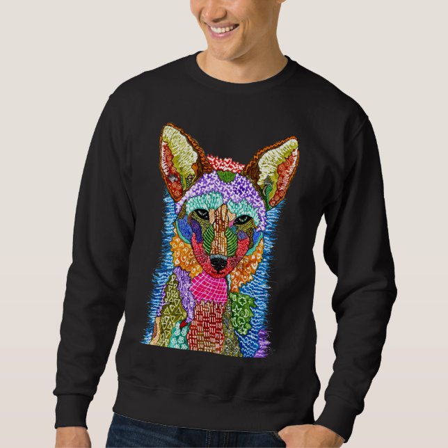 Colourful Coyote Illustration Sweatshirt (Front)