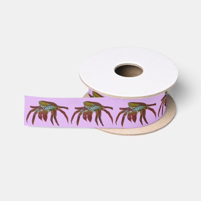 Colourful Crab Satin Ribbon (Spool)