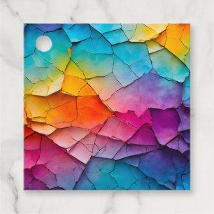 Colourful Crackle Paper Art Gift Tags