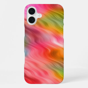 Colourful Crane Flower Wavy Texture iPhone 16 Plus Case