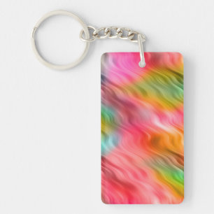 Colourful Crane Flower Wavy Texture Key Ring
