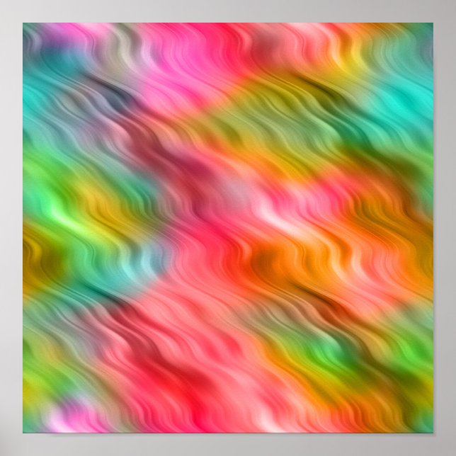 Colourful Crane Flower Wavy Texture Poster (Front)