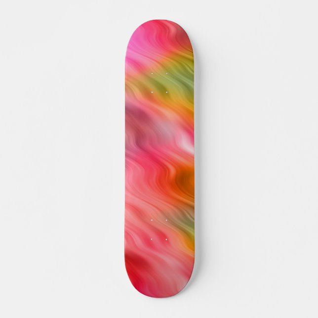 Colourful Crane Flower Wavy Texture Skateboard (Front)